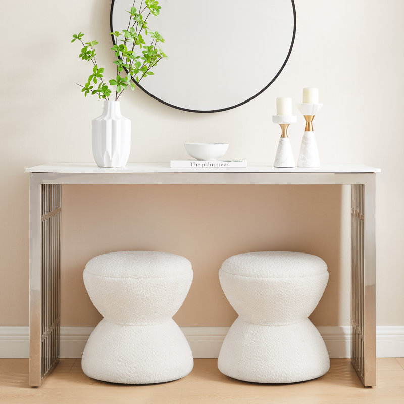 Kadenn Upholstered Ottoman, White