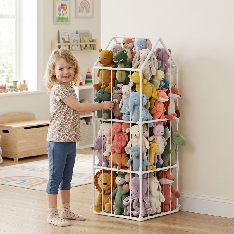 Organisateur de rangement en peluche pour chambre de bébé, 47 x 47 x 132 cm
