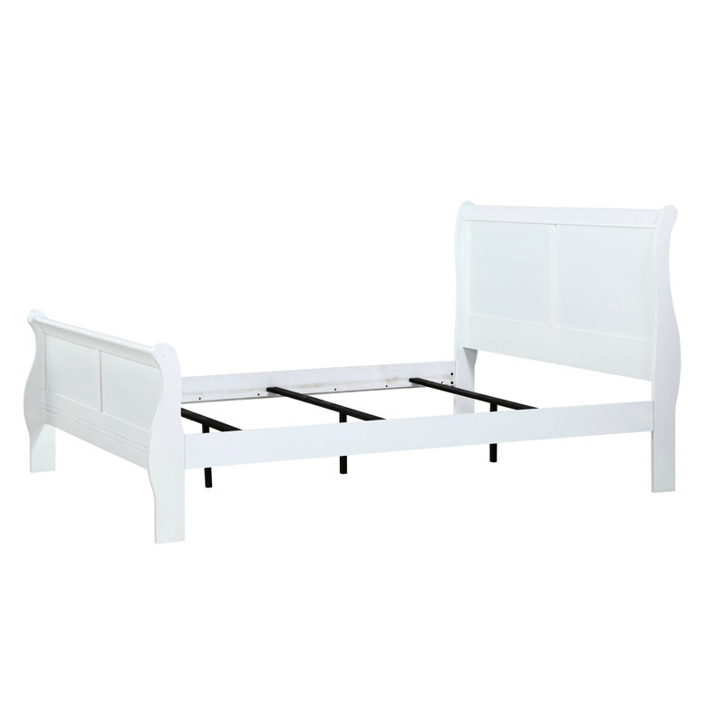 Lit pour chambre à coucher en bois massif blanc pour zone de confort grand format contemporain