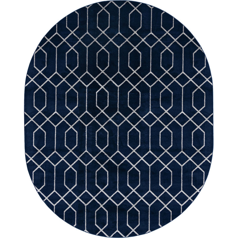 Geometric Indoor Rug, Oval 7'10" x 10'