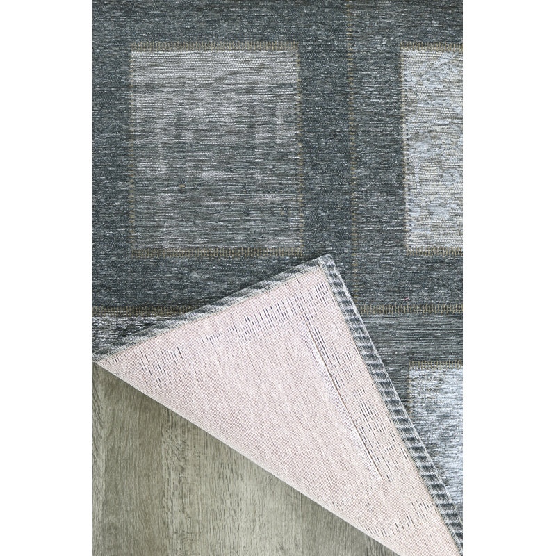 Charlane Grey/White/Black Rug, Rectangle 155 x 230cm