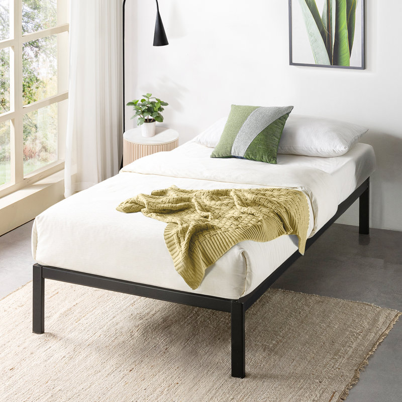 Wachapreague 14'' Heavy Duty Steel Bed Frame, Twin
