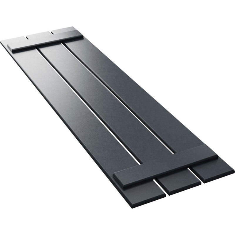 Volets en PVC True Fit à trois planches espacées, Bleu nuit sans étoile, H 45 po x l 17,125 po x P 0,625 po