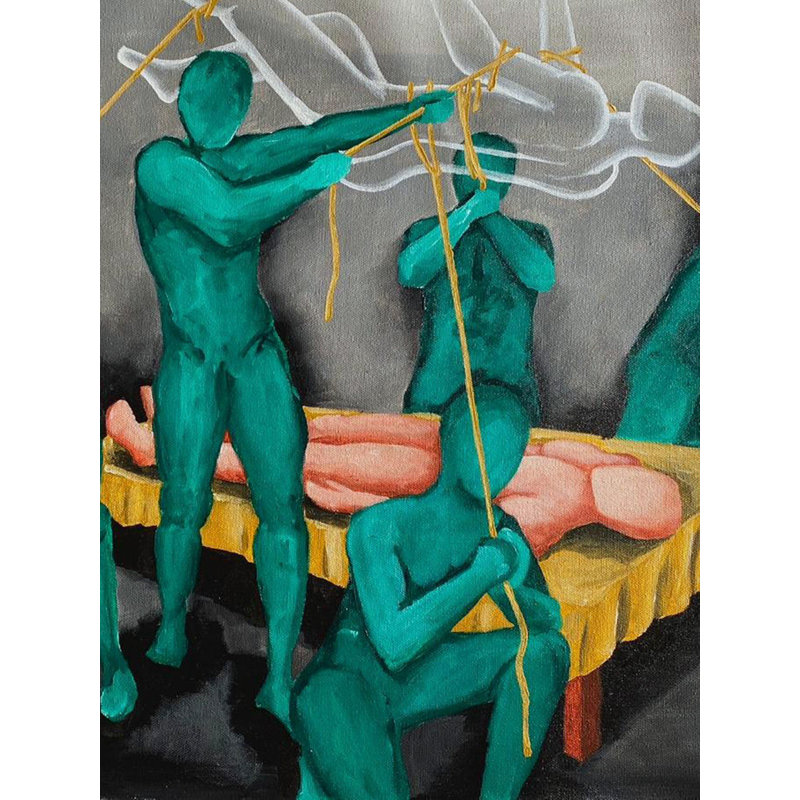 Amis ou foule | Acrylique sur toile | Par Prakash Garg