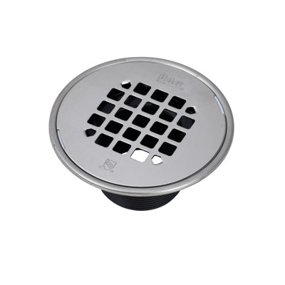 Baril de drain rond 2 po en PVC et crépine à pression en acier inoxydable poli avec anneau