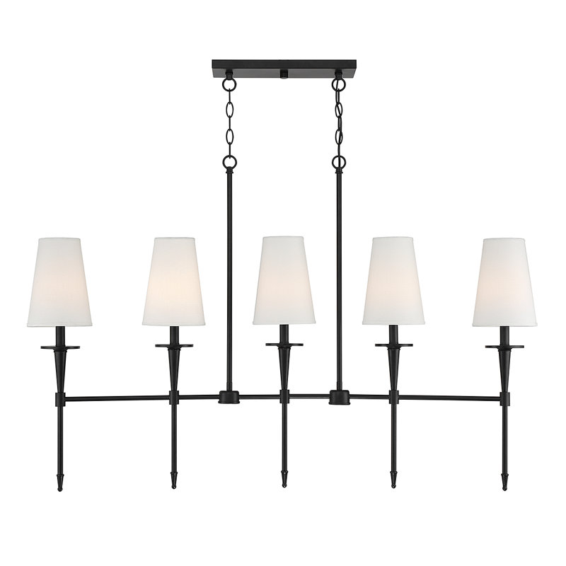 Lustre linéaire Queenswood à 5 lumières, noir mat, Matte Black