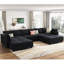 Canapé modulaire en velours avec repose-pieds Tremee-87232962