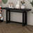 59.1'' Pine Veneer Entryway Table, Triple Rectangle Console Table, Extra Long Sofa With Adjustable Feet For Hallway, Living Room-1894724180