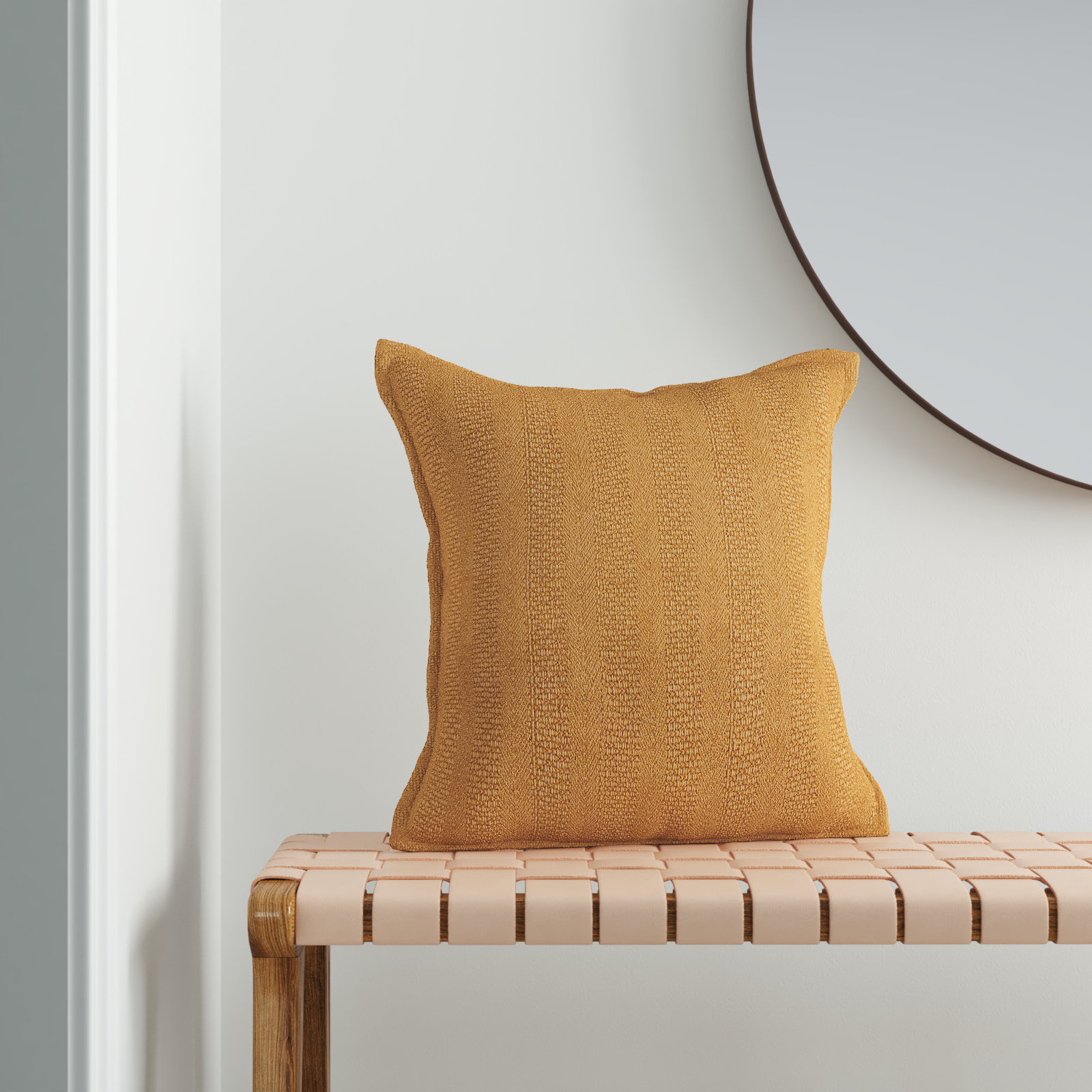 Thayer Cotton Throw Pillow, Yellow