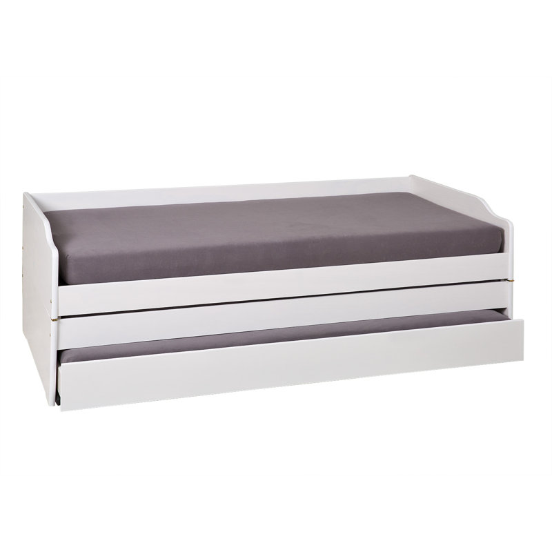 3 in 1 Lotar Children's Bed with Pull-Out Bed and 2 Slatted Frames, White, 90 x 200cm