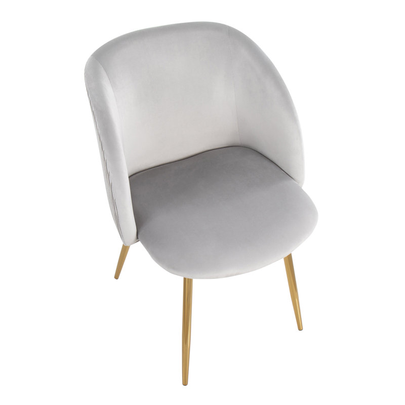 Chaises Parson rembourrées en velours avec dossier 18,5 po Terrance, Velours argenté