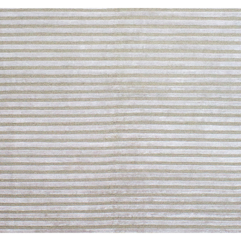 Striped Area Rug in Cream/Gray, Rectangle 9' x 12'