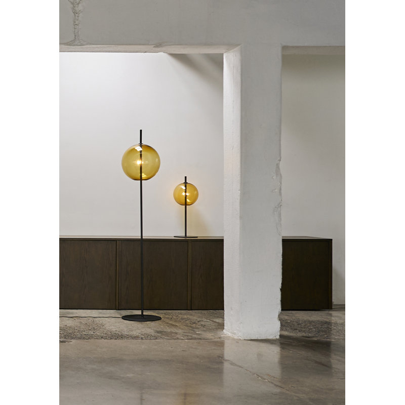 Lampe sur pied Point ambre, Noir, noir, noir, noir, Ambre