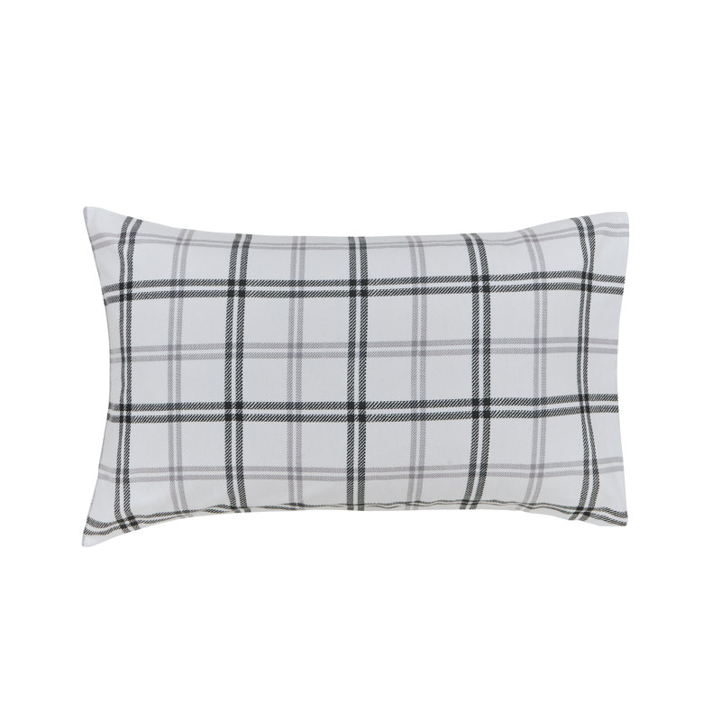 Hunter's Check Brushed Cotton Duvet Cover Set, Single Duvet Cover + 1 Pillowcase, Grey