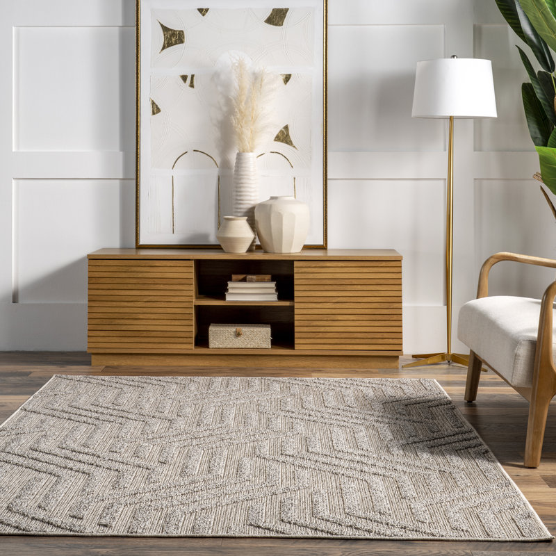 Shante Zig-Zag Indoor/Outdoor Area Rug, Rectangle 5' x 8'