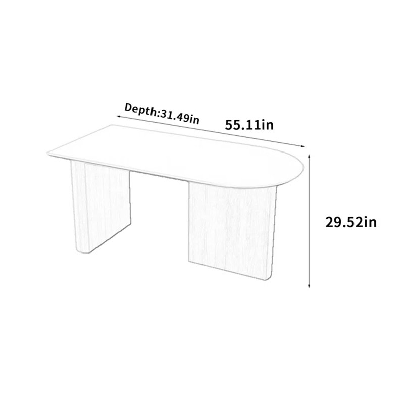 Table de salle à manger Scandinavian, H 29,52 po x L 55,11 po x l 31,49 po