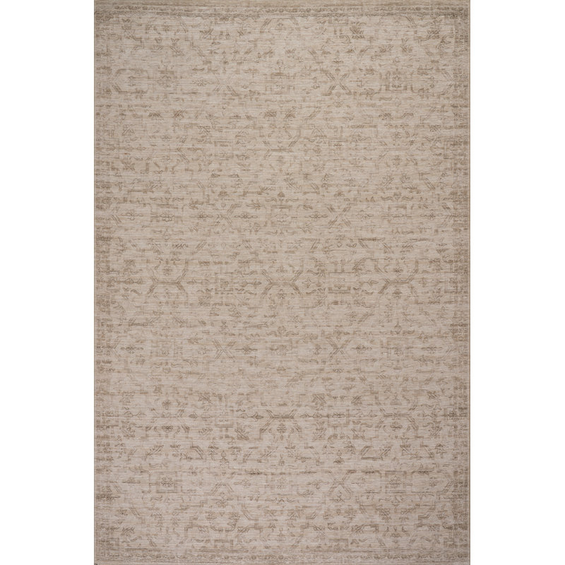 Tapis traditionnel Deliora, Beige, Rectangle 6 pi 7 po x 9 pi