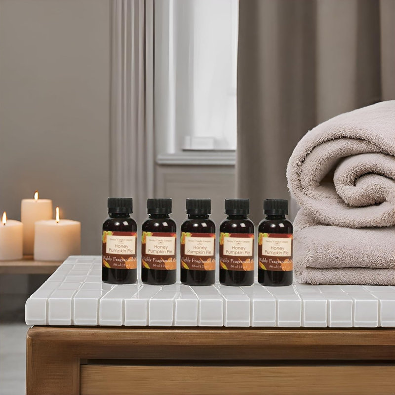 Hosley Set of 5 Honey Pumpkin Pie Fragrance Warming Oils, 56ml Each Fall Scented Oils for Diffusers, Burners & Warmers Cozy Home & Aromatherapy