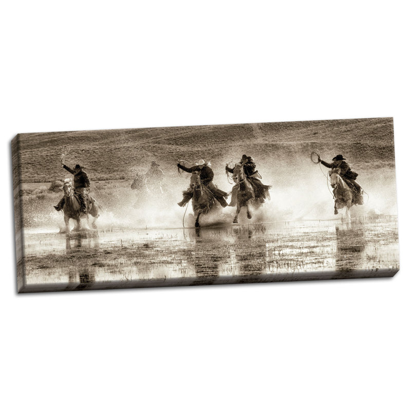 " Splash Dance II " by Lisa Dearing, Wrapped Canvas, 12" H x 36" W x 0.75" D