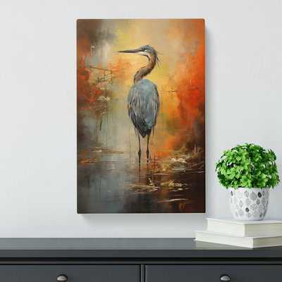 Heron Action Painting - Print