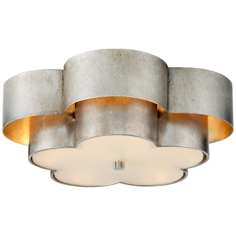 AERIN Arabelle Large Flush Mount, Burnished Silver Leaf