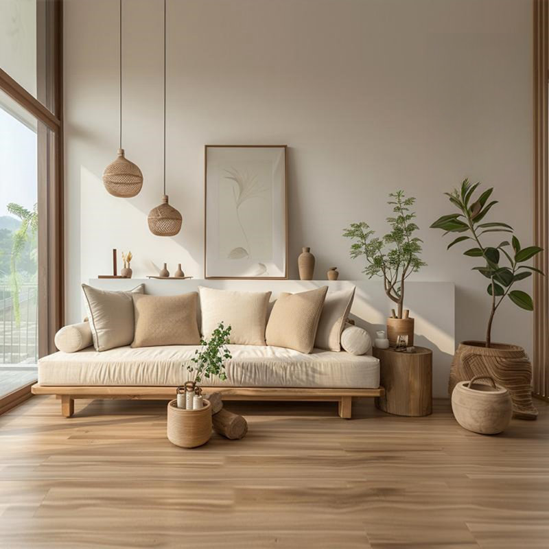 Vintage-inspired Solid Wood Three-seater Sofa