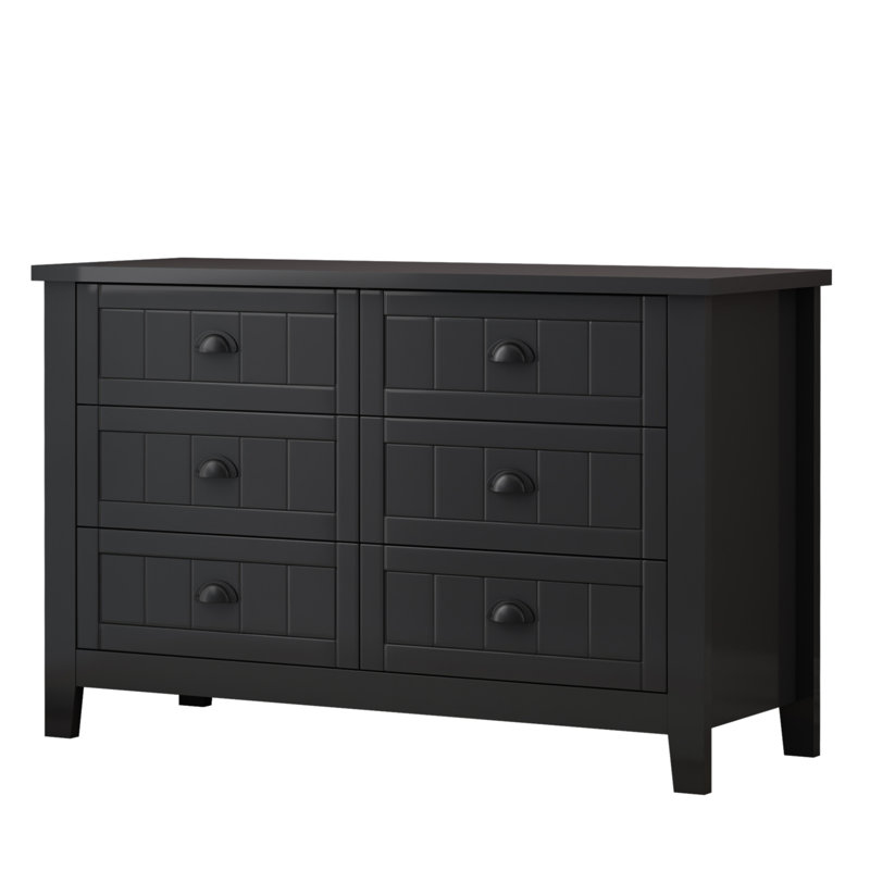 Commode 6 tiroirs Nobuyoshi, Noir, noir, noir, noir
