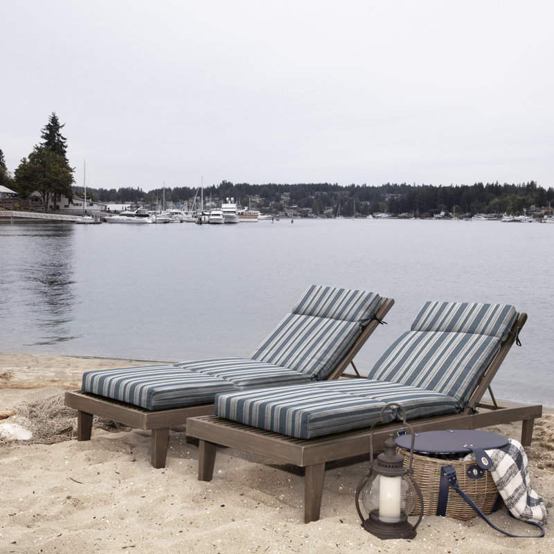 Arden Selections Oceantex Outdoor Chaise Lounge 4" Cushion, Ocean Blue