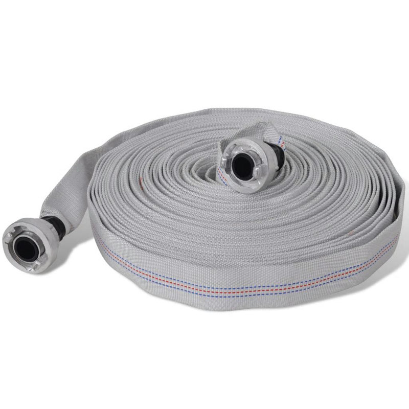 Fire Hose Flat Hose with C-Storz Couplings, Grey, 20m