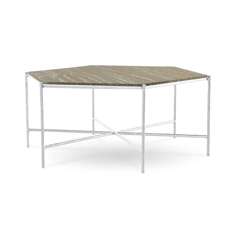 Table basse Athena, Alpin, Chêne, Argent brossé