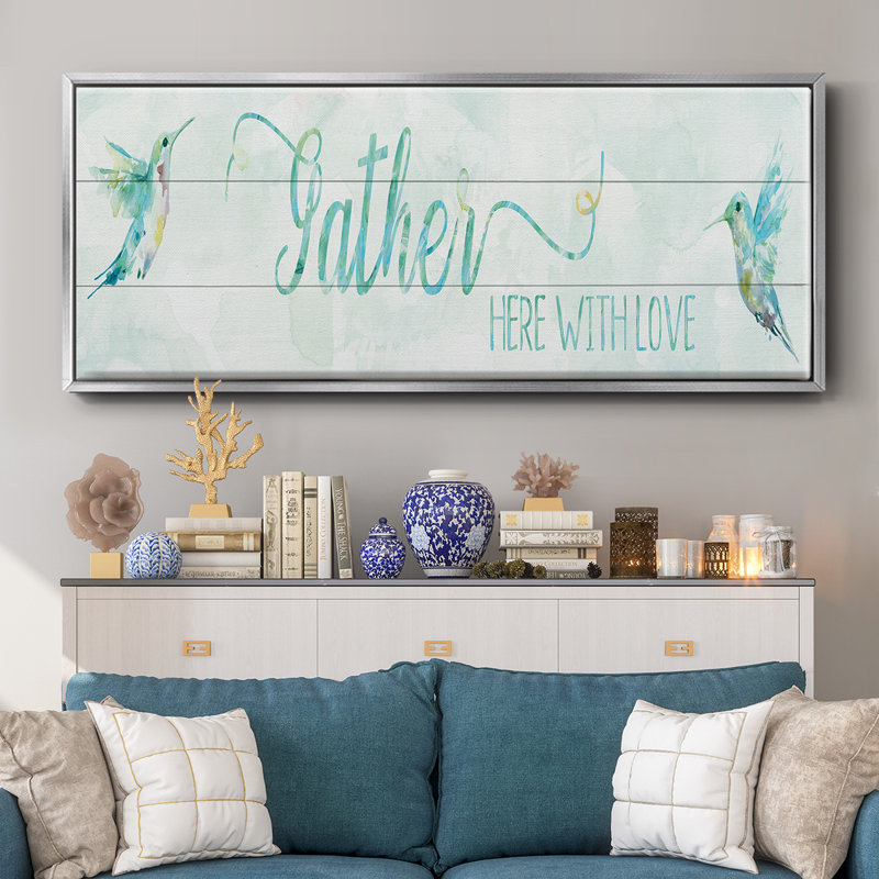 «Gather Here», toile encadrée, H 20 po x l 50 po