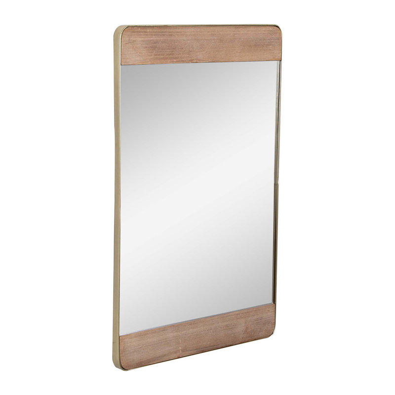 Kele Metal Wood Farmhouse Wall Mirror