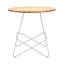 Ingle Round Solid Wood Top Metal Base Dining Table