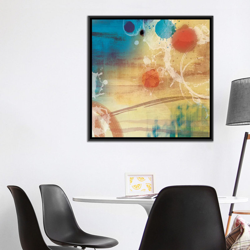« tie teinture a », reproduction sur toile, H 18 po x l 18 po x P 1,5 po, Toile avec cadre noir, Pas de tapis