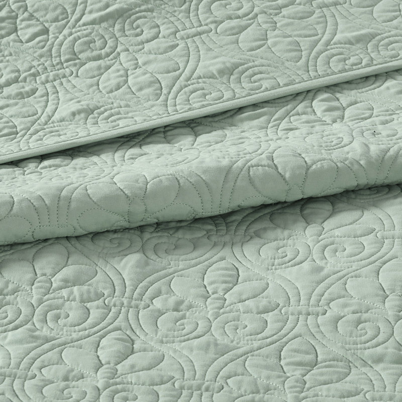 Couvre-lit - Rembourrage en coton prélavé pour un sommeil réparateur matelassé Un look attrayant comprend 2 taies décoratives