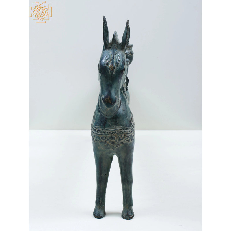 Cheval en laiton avec porte-bougie