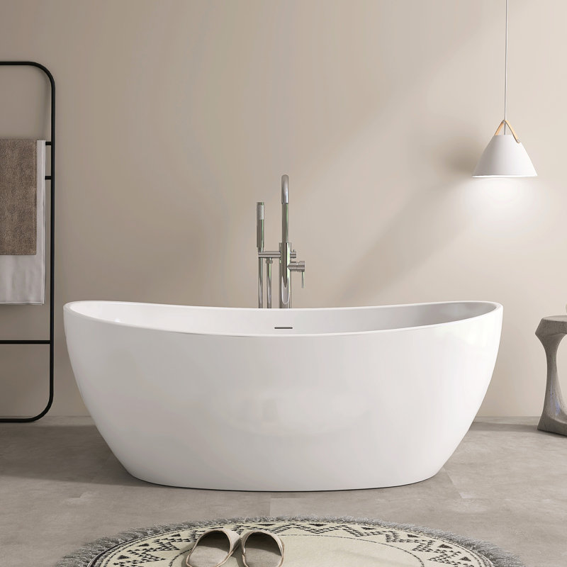 Baignoire de trempage autoportante en acrylique 60 po