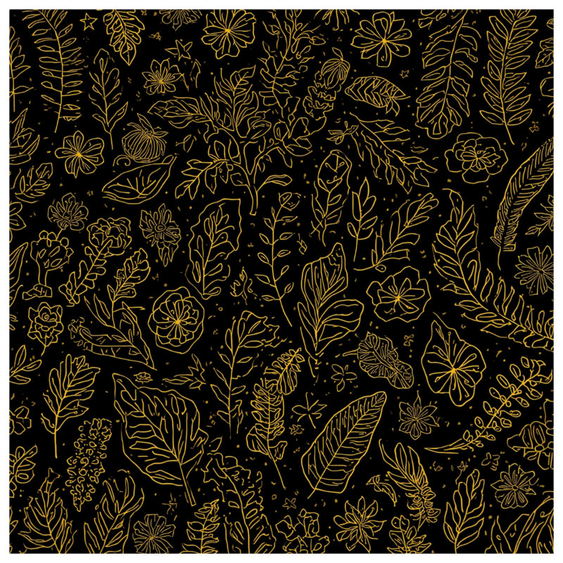 Gold Botanical Illustrations Comforter, Twin