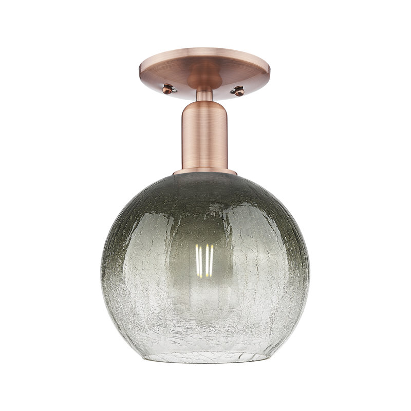 Appleton - Cuivre antique - Plafonnier semi-encastré, H 11,625 po x l 7,875 po x P 7,875 po, Gris / bronze huilé