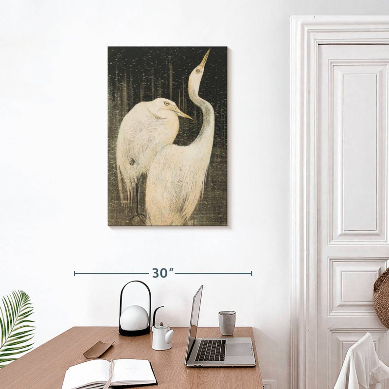 Brampt Twee Zilverreigers, 30" H x 20" W