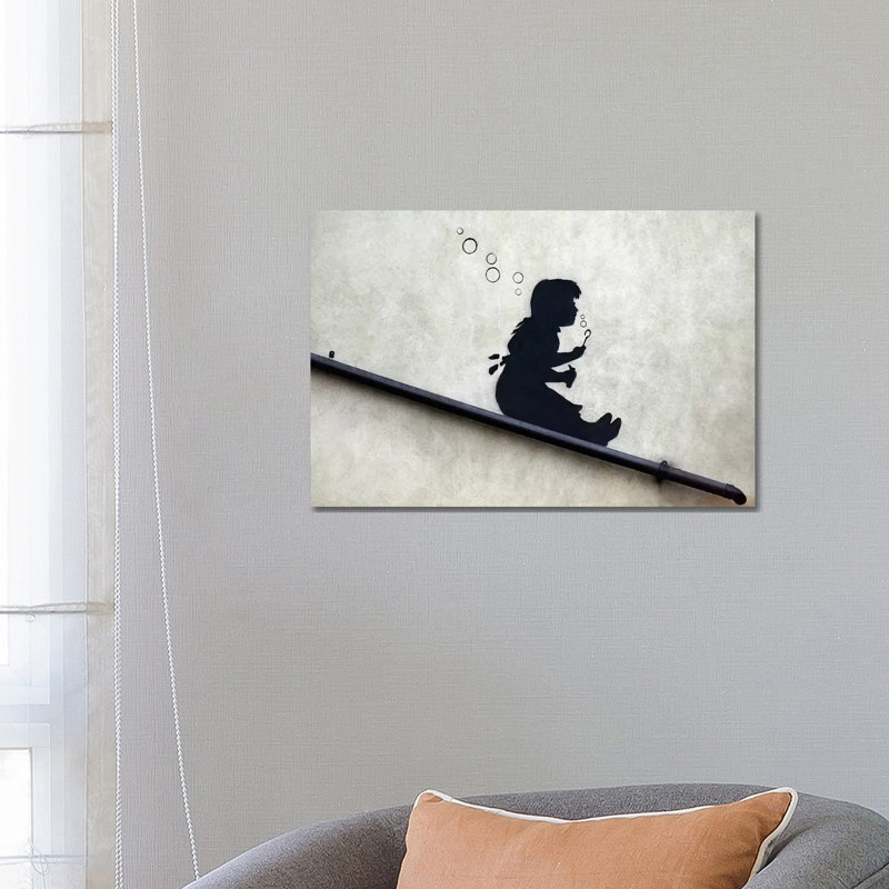 Bubble Girl - Wrapped Canvas Painting, 66.04 cm H x 45.72 cm W x 1.91 cm D