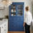 72"H Freestanding Kitchen Pantry Cabinet with Glass Doors 40" Wide Pull-Out Serving Trays & Storage-1035912267