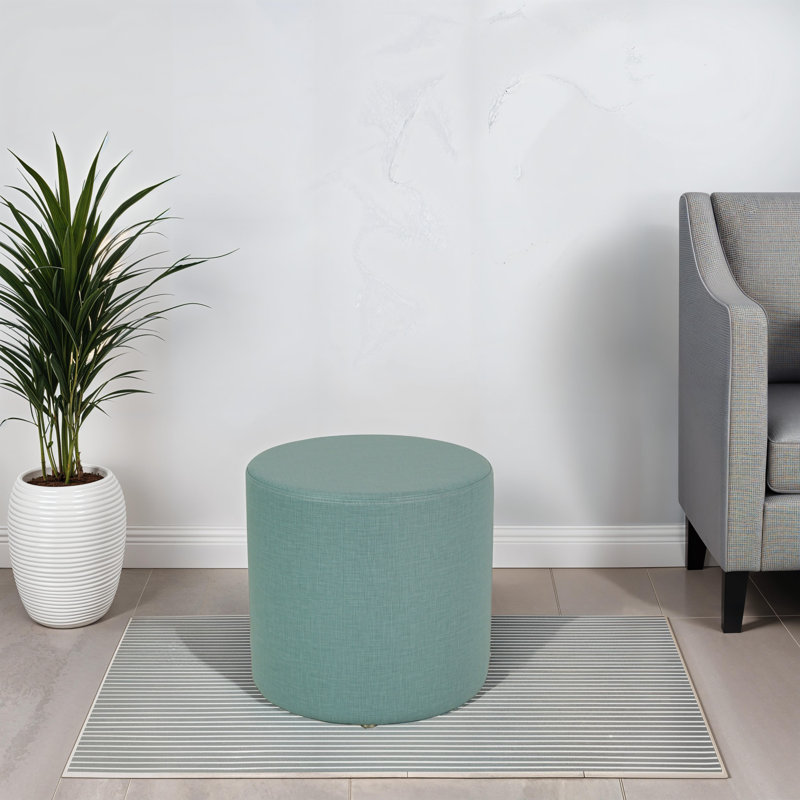 Pro Series Upholstered Round Ottoman 18" Height, Aqua