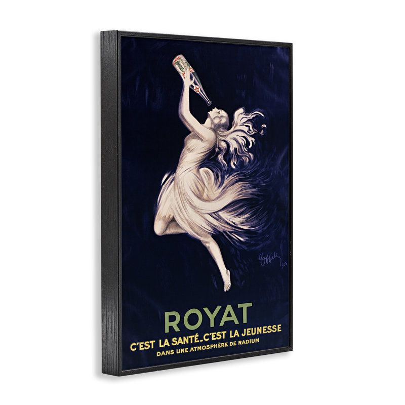 Publicité encadrée Royat, 1923, par Leonetto Cappiello, H 30 po x l 20 po, Giclée encadrée noir minuit