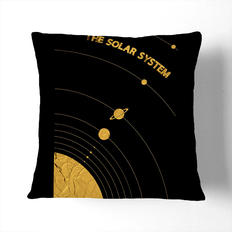 The Solar System in Gold Scatter Cushion, Stone, 40cm H x 40cm W x 15cm D