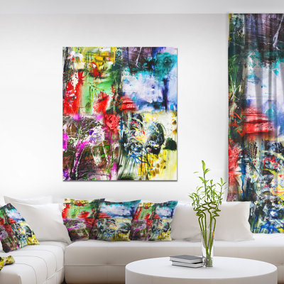 « abstract composition », reproduction de peinture à l’huile sur toile tendue contemporaine
