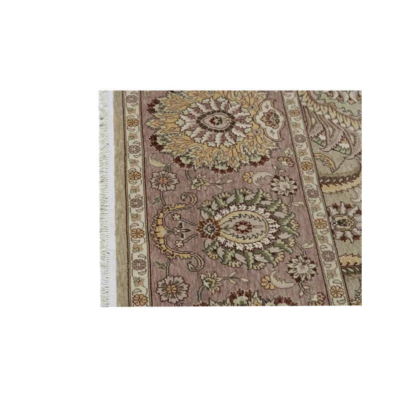 Tapis oriental beige / mauve en laine tissé à la main Manchuria