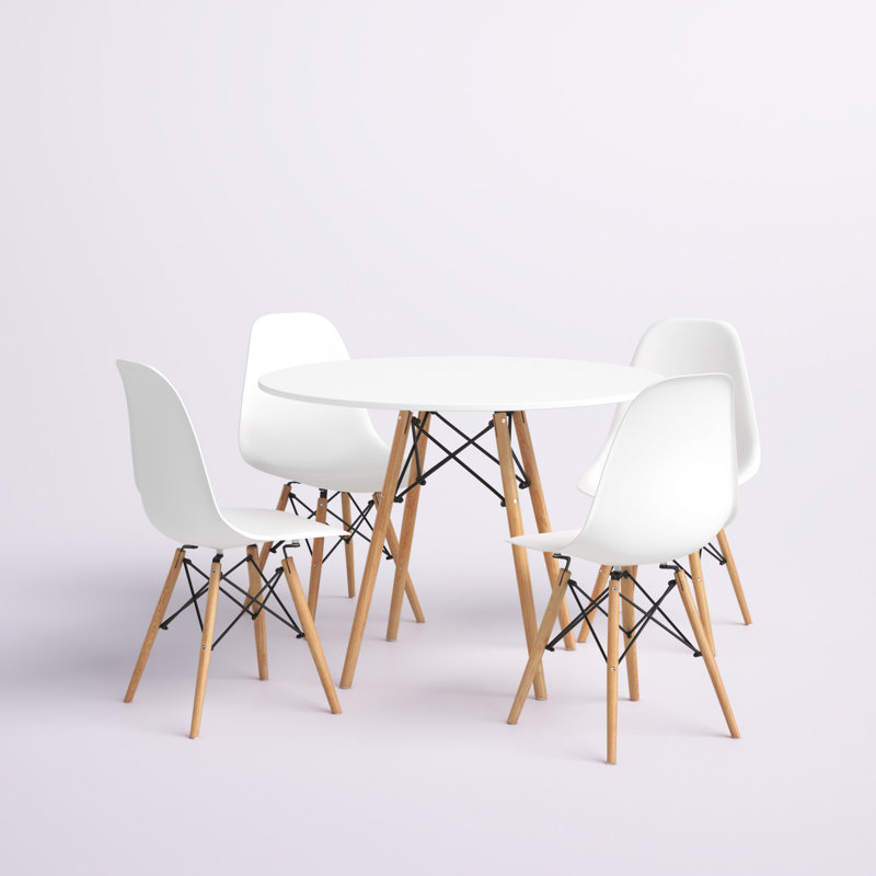 Ensemble repas pour 4 personnes Lapham, Blanc, H 18 po x l 24 po x P 24 po, 2