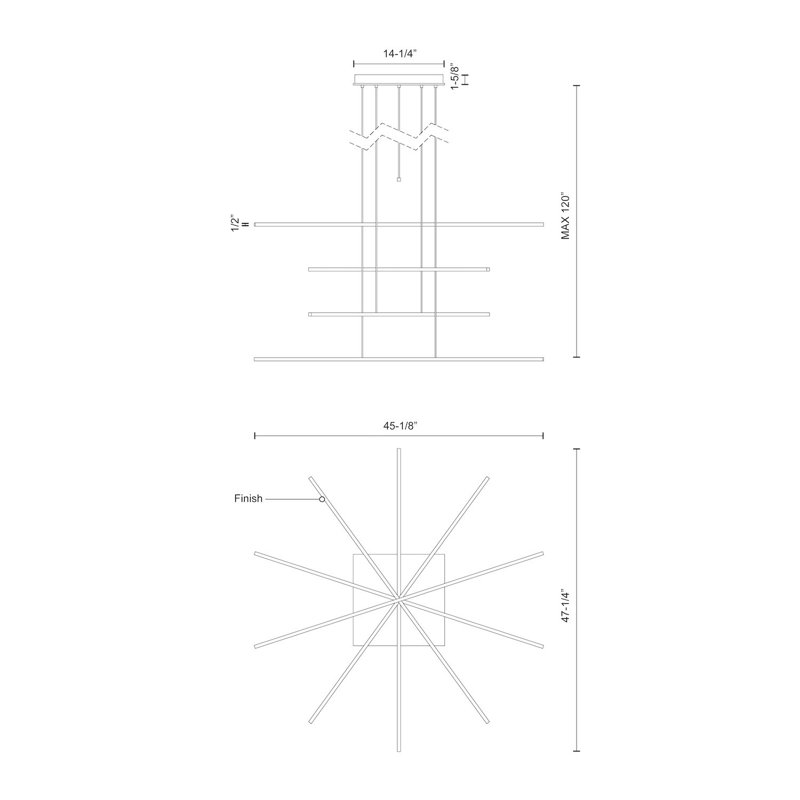 Vega 5 - Light LED Pendant, Black