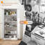 Organisateur de garde-manger autoportant en métal blanc de 61 po, 4 tablettes réglables, 110 lb par tablette, 30 outils de configuration, surface de teinture, profilé peu encombrant avec capacité de 110 lb, assemblage, coffre-fort familial,